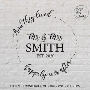 Mr and Mrs wreath svg, Family name svg, Established svg, Last name svg, Bride groom svg, Engagement svg, Digital cut file for wedding