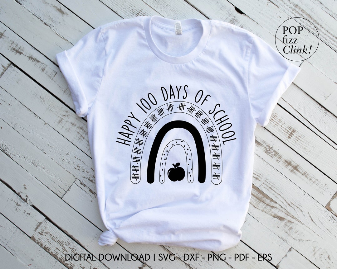 Happy 100 Days of School Rainbow Svg, Happy 100 Days Png, Happy 100th ...