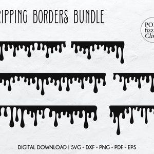 Dripping borders svg bundle, Paint drip svg bundle, Dripping svg, Halloween svg, Dripping liquid svg, Halloween decoration svg