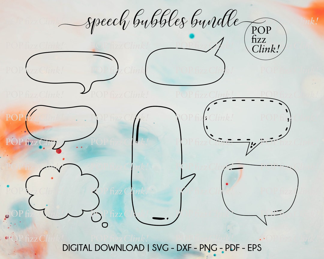 Speech Bubbles Svg Bundle, Speech Bubble Digital Cut Files, Cricut and ...
