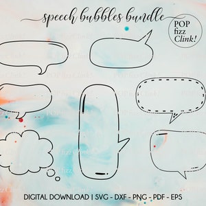 Speech bubbles svg bundle, Speech bubble digital cut files, Cricut and silhouette cut files, Speech bubbles clipart, Comic bubbles vector