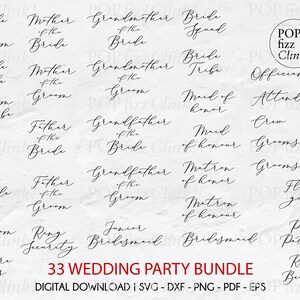 Wedding party svg bundle, Wedding svg, Bridal party svg, Bride svg, Groom svg, Flower girl svg, Bridesmaid svg, Bachelorette svg
