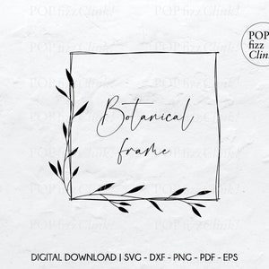 Botanical frame clipart, Hand drawn wedding logo design, Wedding leaf border png, Decorative botanical leaf frame vector, Botanical png