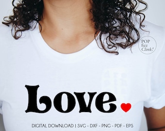Retro love svg, Vintage love svg, Love cut file, Love vector, Love heart svg
