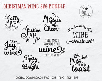 Christmas wine svg bundle, Christmas wine quotes, Holiday drinking svg, Wine glass svg, Wine svg bundle