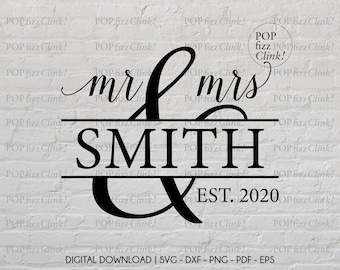 De heer en mevrouw svg, Familie svg, Achternaam svg, Gevestigde svg, Bruid en bruidegom svg, Verloving svg, Bruiloft svg