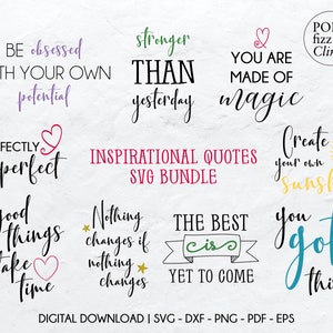 Inspirational quotes svg bundle, Motivational quotes svg bundle, Stronger than yesterday, You are made of magic, You got this cut files