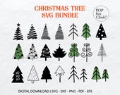 Christmas trees svg bundle, Pine trees bundle, Set of Christmas trees cut files, Christmas tree clipart, Christmas tree vector
