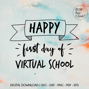 Happy first day of virtual school svg, Erster Schultag Svg, Schulanfang svg, Lustiges Schulanfang svg, Online Schule Svg, Lehrer svg