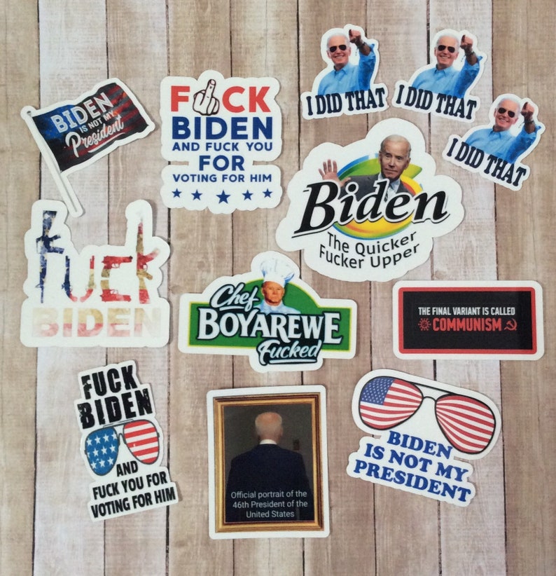 Anti Biden Vinyl Decal Sticker Pack Fully Waterproof Vinyl Etsy