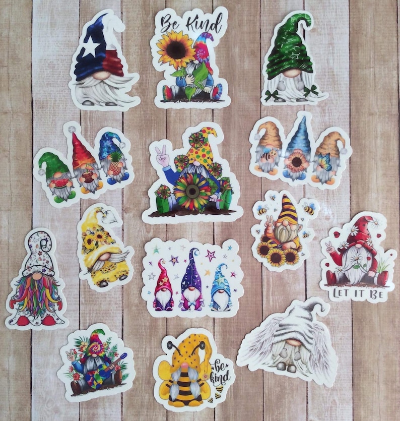 Gnome for All Year Sticker Pack Fully Waterproof Vinyl Etsy