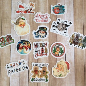 Vintage Christmas, Themed, Holiday, Sticker Pack, Fully Waterproof Vinyl, Laminated, Christmas Stickers, Santa  Stickers