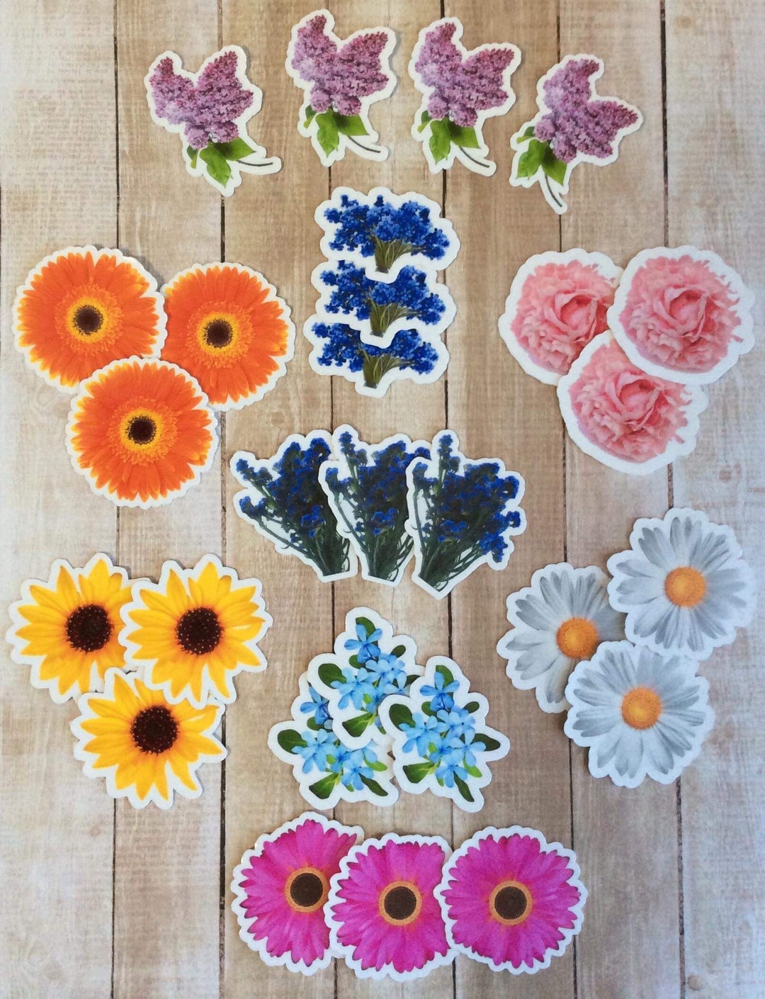 Mixed Flower Sticker Pack Mixed Floral Sticker Pack Flower Sticker Pack ...