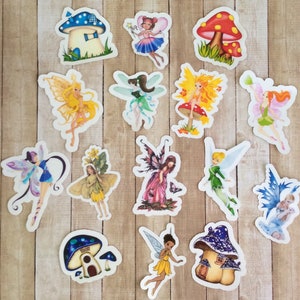 Fairy, Mushroom, Vinyl Decal Sticker Pack, Fully Waterproof, Laminated, Fairy Lovers, Fairy Stickers, Fairy House, Gifts for Fairy Lovers