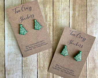 Harsoorbelstekers kerstboom - Handgeschilderd - 925 sterlingzilver - Kerstoorbellen - stiften - stekers