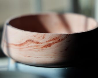Handmade Eco-Resin Decorative Bowl (Shallow, Wide-Base)