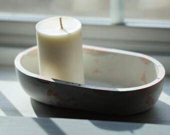 Handmade Eco-Resin Decorative Bowl (Shallow, Oblong)