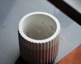 Handmade Eco-Resin Decorative Candle Holder or Succulent Pot (Striped)
