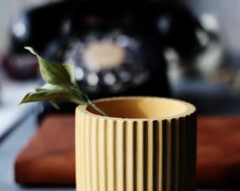 Handmade Eco-Resin Decorative Candle Holder or Succulent Pot (Striped)