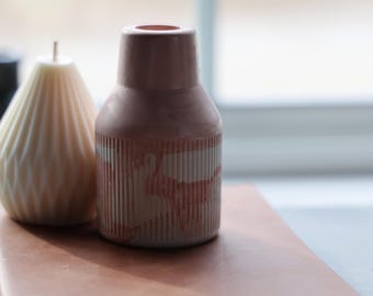 Handmade Eco-Resin Decorative Vase (Wide, Tapered & Ribbed)