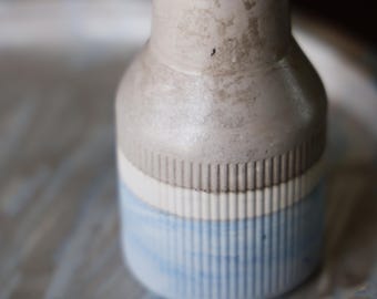 Handmade Eco-Resin Decorative Vase (Wide, Tapered & Ribbed)