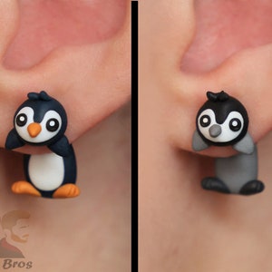 Penguin earrings, 100 % Handmade.