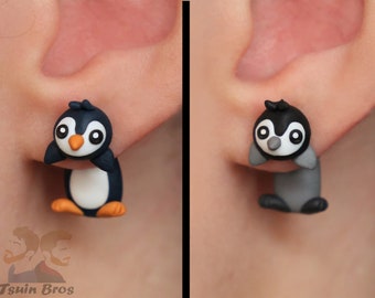 Penguin earrings, 100 % Handmade.