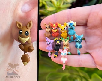 Elemental Evolution earrings, 100 % Handmade. – Polymer Clay earrings – Hypoallergenic earrings - Fantasy Creature - Anime and Video games