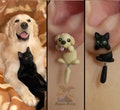 Your Pets in Earring Form • Personalized Polymer Clay Earrings • Handmade Gift for Animal Lovers • Custom earrings of your Cats and Dogs product logo