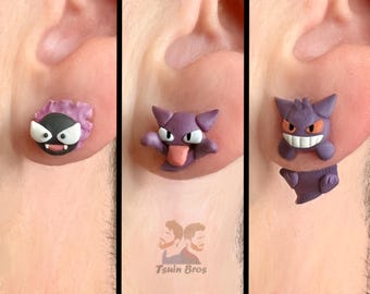 Ghost Monsters, Polymer Clay earrings – Gamer accessories – Hypoallergenic earrings – 100% Handmade