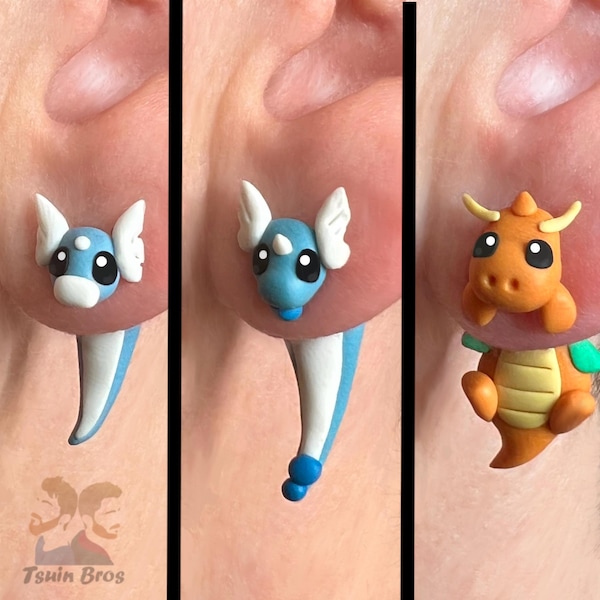 Dragon Monsters, Polymer Clay earrings – Gamer accessories - Hypoallergenic earrings - 100% Handmade