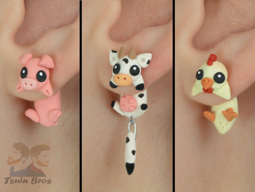 アクセサリー Animal Fetish Pierced Earrings - Silver Fox Head Stud Earrings in Sterling Silver - Animal Stud