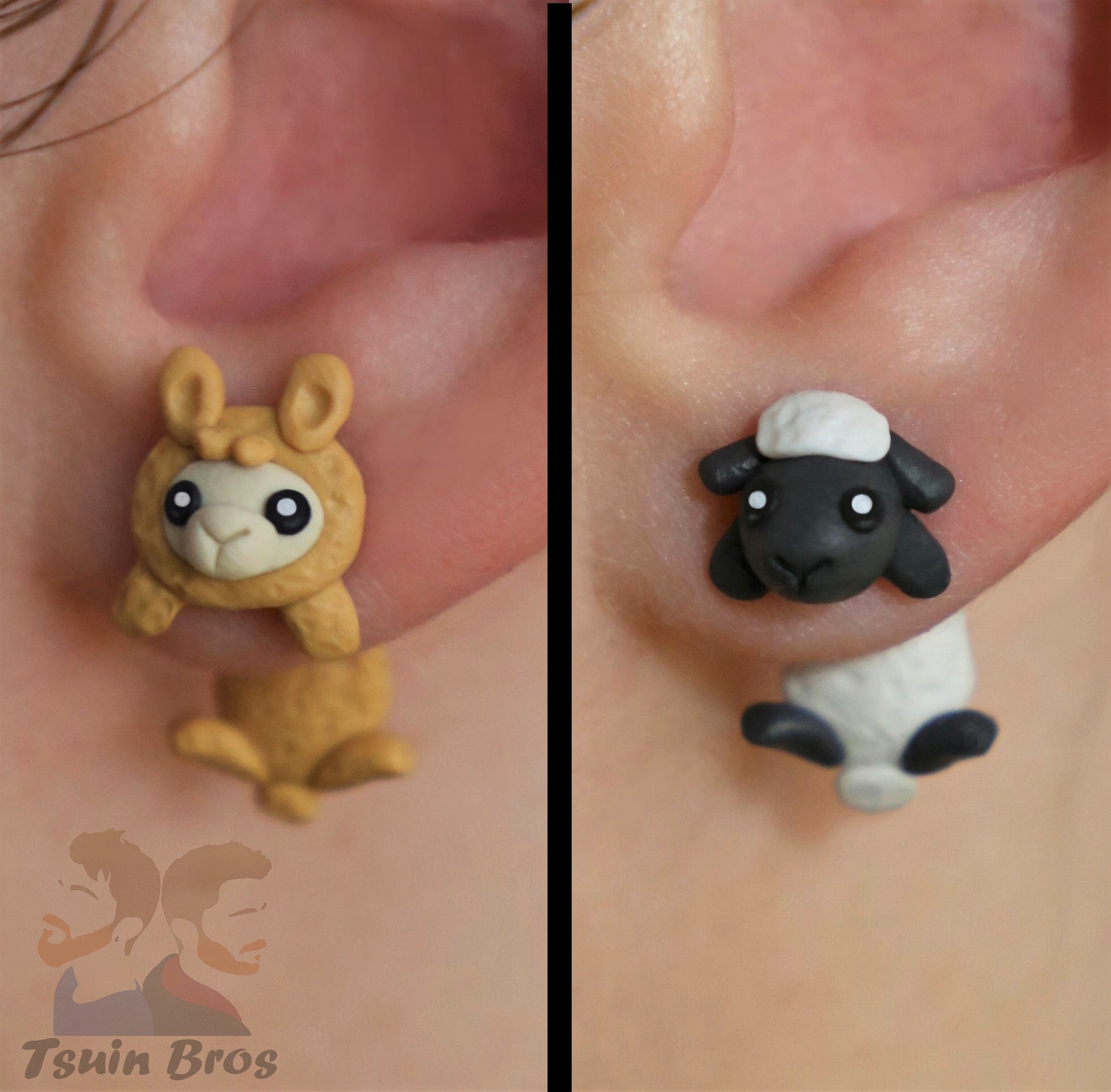 Animal Earrings: Alpaca or Sheep 100 % Handmade. - Etsy Hong Kong Animal Earrings: Alpaca or Sheep 100 % Handmade. - Etsy Hong Kong
