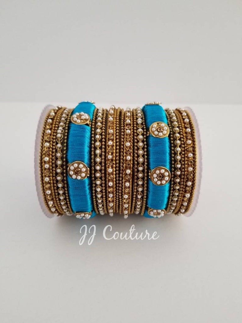 Silk Thread Bangles Red Bangles Thread Bangles Blue and Gold Bangles Ferozi Bangles Yellow Bangles