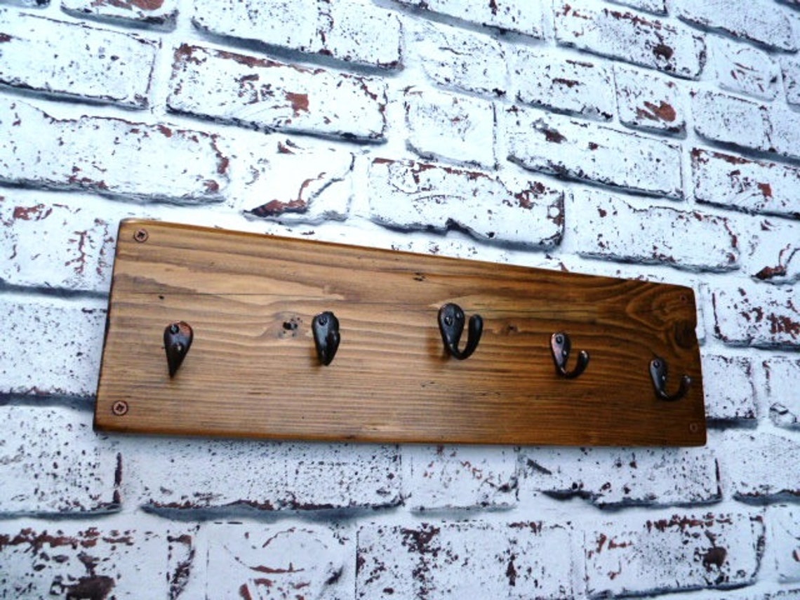 Coat Rack Reclaimed Scaffold Board Coat Rack With Five Etsy