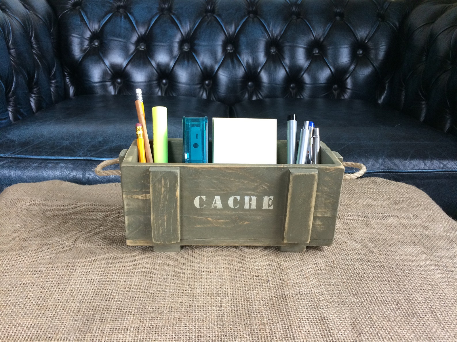 Reclaimed Wood Desk Tidy Desk Organiser Pen Holder Miniature Etsy