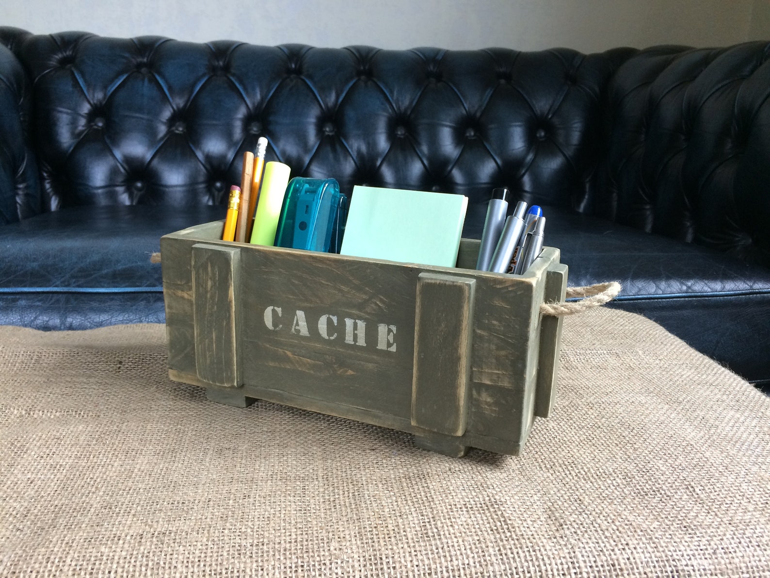 Reclaimed Wood Desk Tidy Desk Organiser Pen Holder Miniature Etsy