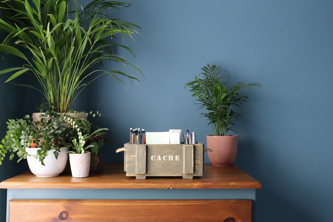 Reclaimed Wood Desk Tidy Desk Organiser Pen Holder Miniature Ammo Box