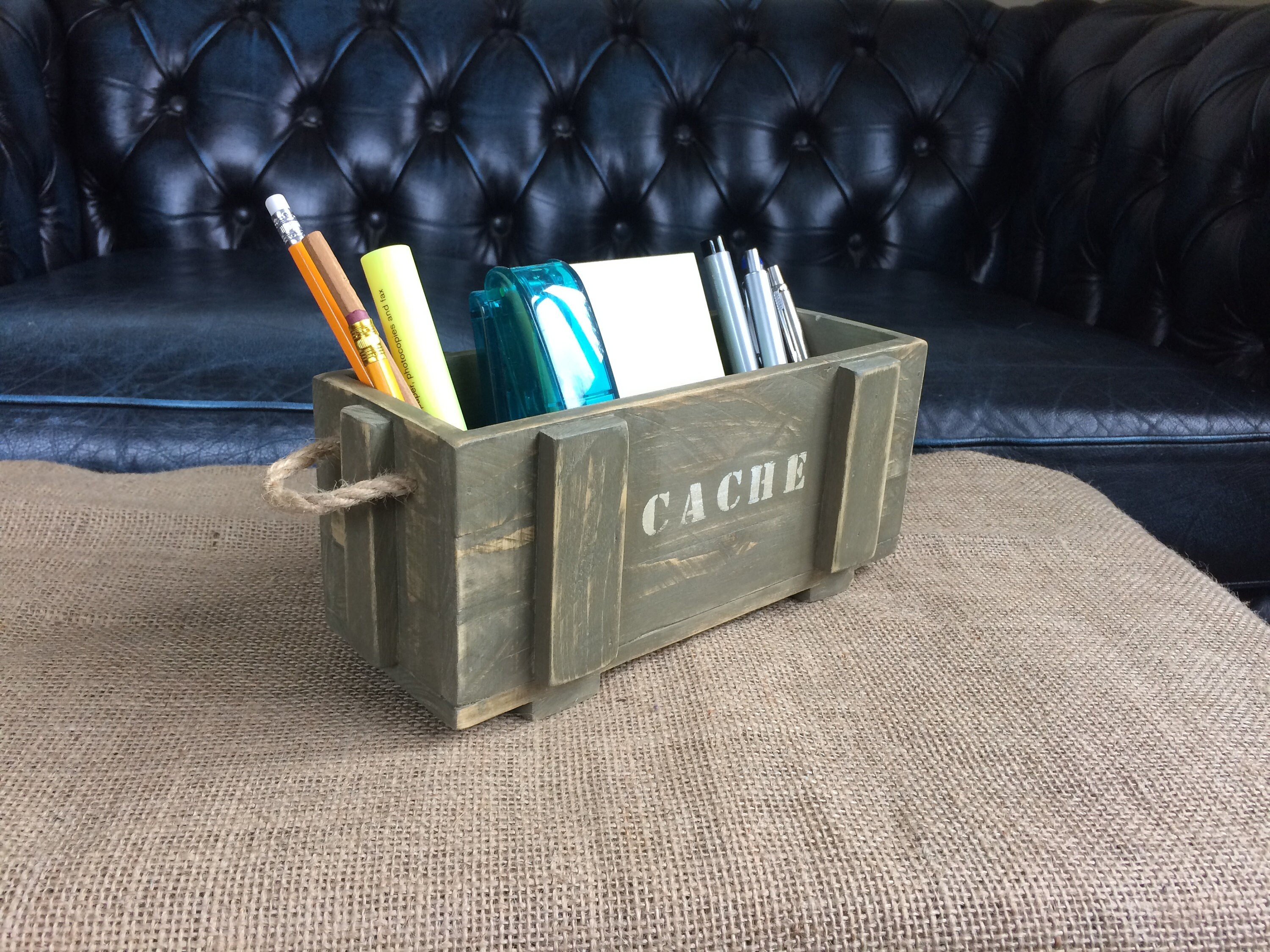 Reclaimed Wood Desk Tidy Desk Organiser Pen Holder Miniature Etsy