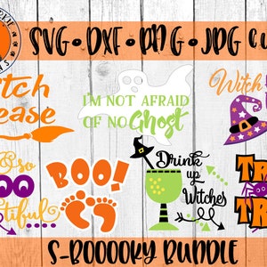 Halloween S-booky bundle - svg dxf png jpeg cut file - witch, boo, halloween, kids, printable stickers- Cricut, Silhouette Cutable file