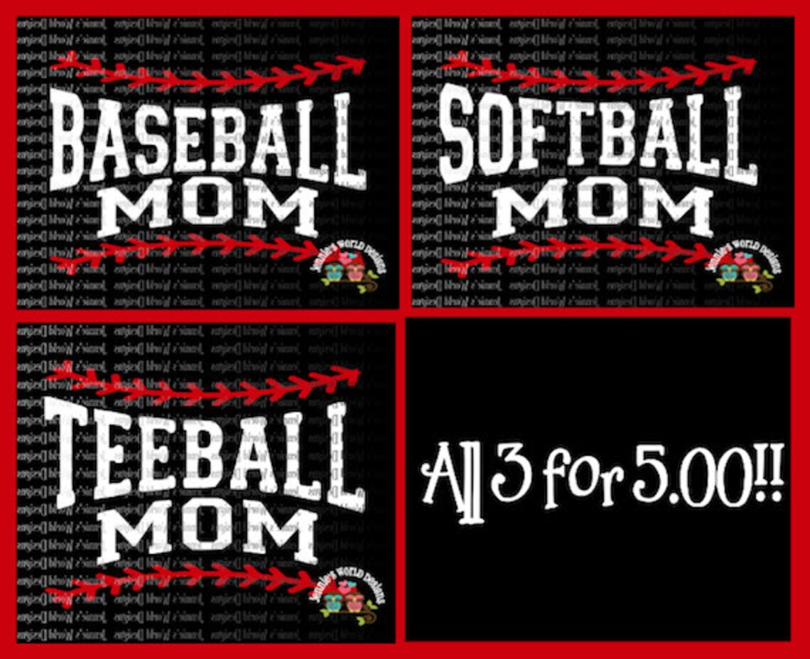 Softball & Baseball Teeball MOM Laces BUNDLE SVG Cut File Etsy