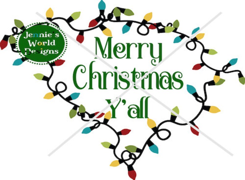 Download Merry Christmas Y'all SC South Carolina Lights SVG | Etsy