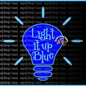 Autisme lichte bewustzijn blauw - SVG/DXF/Png/JPG Cutable Kamee cricut cutfile