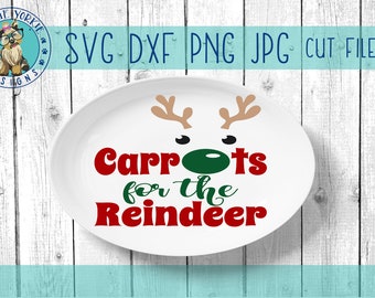 Carrots for the Reindeer - svg, dxf, png, jpg - christmas, cookies, nose, charger plate. Cricut, Studio Cutable file