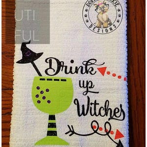 Drink Up Witches svg, dxf, png, jpg witch hat arrows wine glass cricut studio Cut File image 2