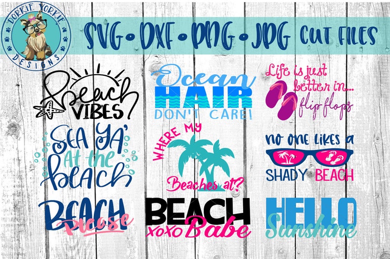 Download SALE Just Beachy Bundle 9 Designs svg dxf png jpg | Etsy