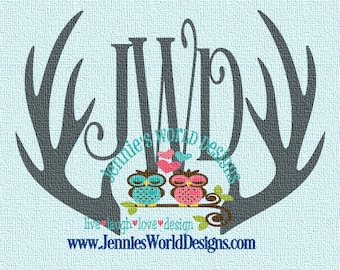 Deer Antlers - monogram SVG - Cutable