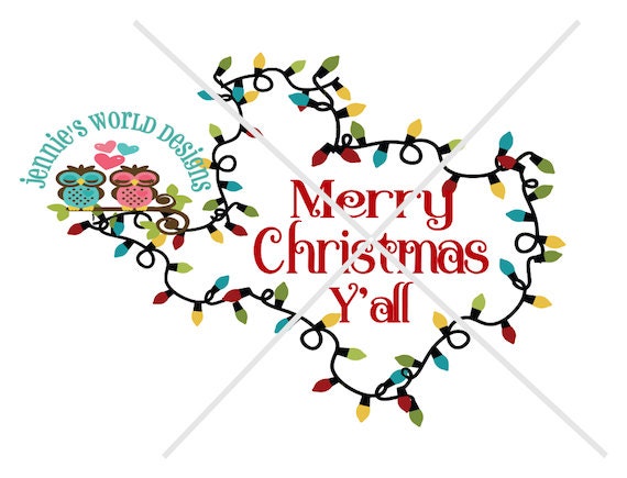 Download Merry Christmas Y All Texas Lights Svg Dxf Png Cutable Etsy