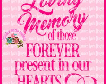 Loving memory of those forever Present in our hearts - swirl - SVG  Cut File