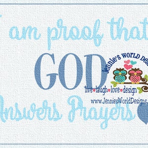I am Proof that God Answers Prayers - Heart SVG  Cut File